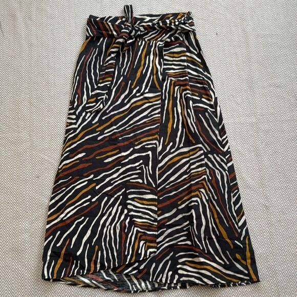 MNG Zebra Print Midi Skirt Size XS - Picture 1 of 3